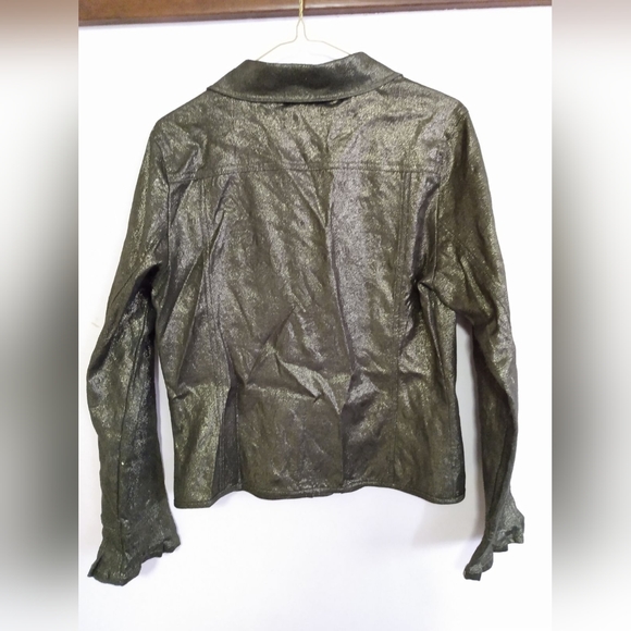Reba Metallic Look Jacket M fits more like Small - Picture 3 of 4
